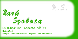 mark szobota business card